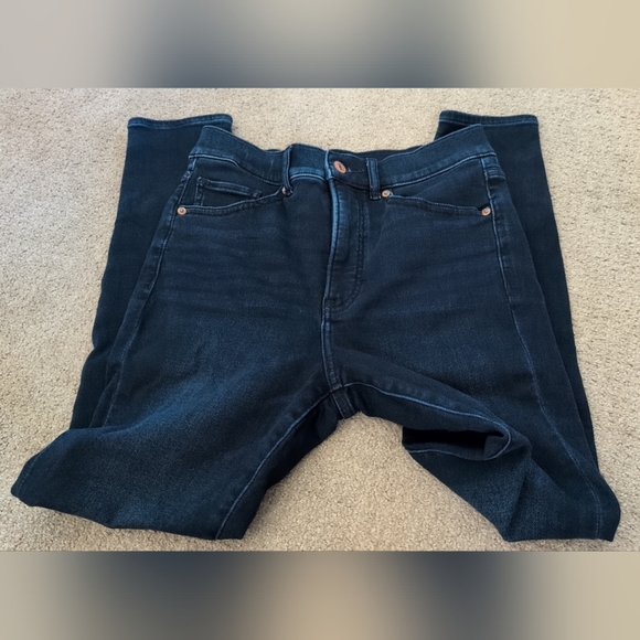 Express Skinny High Rise Dark Wash Regular Length Denim/ Jeans - Picture 11 of 12